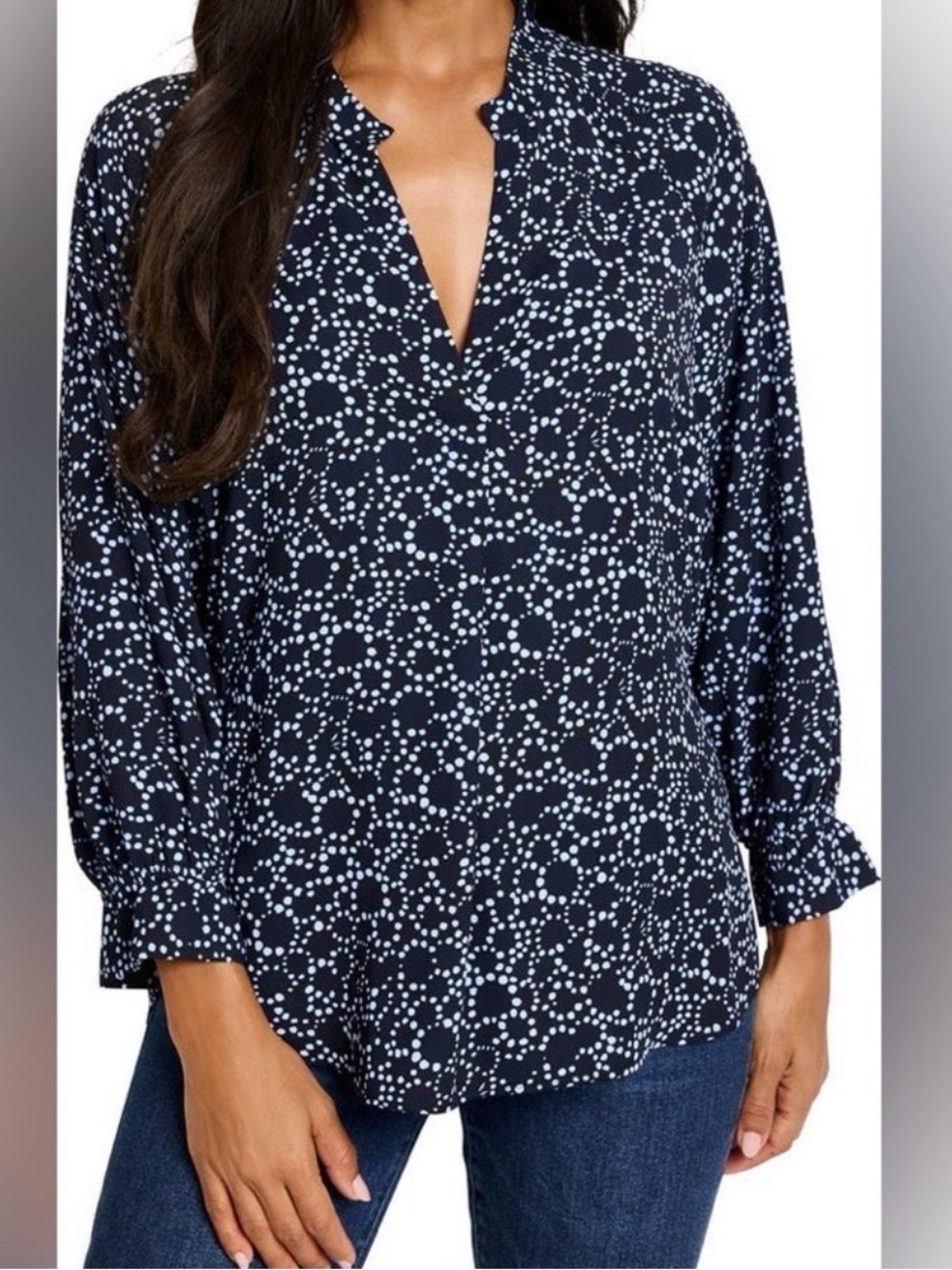 Nic + Zoe NWT Pearl Garden Cinch Waist Blouse